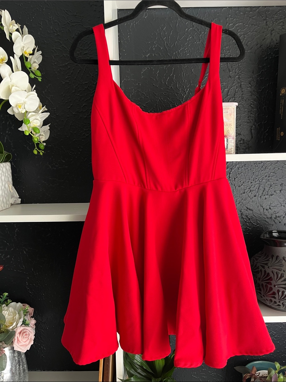 Red Sleeveless Mini Dress - Classic Fit & Flare